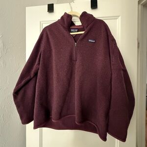 Patagonia Maroon Purple Better  Sweater Quarter-Zip Fleece Pullover, Size XXL